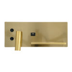 GLOBOSTAR® PALADIN 61358 Μοντέρνο Φωτιστικό Τοίχου - Απλίκα Ξενοδοχείου Reading Light με Φορτιστή USB 3A & Wireless 20W LED 6W 720lm 36° & 360° AC 220-240V IP20 Φυσικό Λευκό 4500K - Bridgelux COB Chip & TÜV SÜD Driver - Χρυσό Βούρτσας - Μ30 x Π11 x Υ12cm - 3 Χρόνια Εγγύηση - Image 4