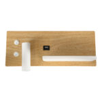 GLOBOSTAR® PALADIN 61360 Μοντέρνο Φωτιστικό Τοίχου - Απλίκα Ξενοδοχείου Reading Light με Φορτιστή USB 3A & Wireless 20W LED 6W 720lm 36° & 360° AC 220-240V IP20 Φυσικό Λευκό 4500K - Bridgelux COB Chip & TÜV SÜD Driver - Μπεζ & Λευκό - Μ30 x Π11 x Υ12cm - 3 Χρόνια Εγγύηση - Image 4