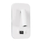 GLOBOSTAR® LADY-O 61364 Μοντέρνο Φωτιστικό Τοίχου - Απλίκα Ξενοδοχείου Reading Light με Φορτιστή USB 3A LED 10W 1000lm 36° & 360° AC 220-240V IP20 Φυσικό Λευκό 4500K - Bridgelux COB Chip & TÜV SÜD Driver - Λευκό Ματ - Μ10.5 x Π10 x Υ18.5cm - 3 Χρόνια Εγγύηση - Image 2