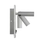 GLOBOSTAR® LADY-O 61365 Μοντέρνο Φωτιστικό Τοίχου - Απλίκα Ξενοδοχείου Reading Light με Φορτιστή USB 3A LED 10W 1000lm 36° & 360° AC 220-240V IP20 Φυσικό Λευκό 4500K - Bridgelux COB Chip & TÜV SÜD Driver - Γκρι Ματ - Μ10.5 x Π10 x Υ18.5cm - 3 Χρόνια Εγγύηση - Image 3