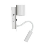 GLOBOSTAR® IBIS 61368 Μοντέρνο Φωτιστικό Τοίχου - Απλίκα Ξενοδοχείου Reading Light με Φορτιστή USB 3A LED 10W 1100lm 36° & 360° AC 220-240V IP20 Φυσικό Λευκό 4500K - Bridgelux COB Chip & TÜV SÜD Driver - Λευκό Ματ - Μ10 x Π6.1 x Υ18cm - 3 Χρόνια Εγγύηση - Image 5