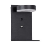 GLOBOSTAR® CROWN 61370 Μοντέρνο Φωτιστικό Τοίχου - Απλίκα Ξενοδοχείου Reading Light με Φορτιστή USB 3A LED 5W 550lm 120° AC 220-240V IP20 Φυσικό Λευκό 4500K - Bridgelux COB Chip & TÜV SÜD Driver - Μαύρο Ματ - Μ15 x Π15 x Υ23cm - 3 Χρόνια Εγγύηση - Image 3