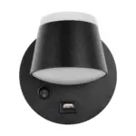 GLOBOSTAR® REGENCY 61373 Μοντέρνο Φωτιστικό Τοίχου - Απλίκα Ξενοδοχείου Reading Light με Φορτιστή USB 3A LED 8W 920lm 120° AC 220-240V IP20 Φυσικό Λευκό 4500K - Bridgelux SMD Chip & TÜV SÜD Driver - Μαύρο Ματ - Μ12 x Π12 x Υ13cm - 3 Χρόνια Εγγύηση - Image 2