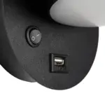 GLOBOSTAR® REGENCY 61373 Μοντέρνο Φωτιστικό Τοίχου - Απλίκα Ξενοδοχείου Reading Light με Φορτιστή USB 3A LED 8W 920lm 120° AC 220-240V IP20 Φυσικό Λευκό 4500K - Bridgelux SMD Chip & TÜV SÜD Driver - Μαύρο Ματ - Μ12 x Π12 x Υ13cm - 3 Χρόνια Εγγύηση - Image 5