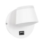 GLOBOSTAR® REGENCY 61374 Μοντέρνο Φωτιστικό Τοίχου - Απλίκα Ξενοδοχείου Reading Light με Φορτιστή USB 3A LED 8W 920lm 120° AC 220-240V IP20 Φυσικό Λευκό 4500K - Bridgelux SMD Chip & TÜV SÜD Driver - Λευκό Ματ - Μ12 x Π12 x Υ13cm - 3 Χρόνια Εγγύηση - Image 2