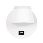 GLOBOSTAR® REGENCY 61374 Μοντέρνο Φωτιστικό Τοίχου - Απλίκα Ξενοδοχείου Reading Light με Φορτιστή USB 3A LED 8W 920lm 120° AC 220-240V IP20 Φυσικό Λευκό 4500K - Bridgelux SMD Chip & TÜV SÜD Driver - Λευκό Ματ - Μ12 x Π12 x Υ13cm - 3 Χρόνια Εγγύηση - Image 3