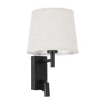 GLOBOSTAR® ROULETTE-R 61379 Μοντέρνο Φωτιστικό Τοίχου - Απλίκα Ξενοδοχείου Reading Light με Φορτιστή USB 3A & Ντουί 1 x E27 LED 3W 360lm 36° & 360° AC 220-240V IP20 Φυσικό Λευκό 4500K - Bridgelux COB Chip & TÜV SÜD Driver - Μαύρο & Μπεζ - Μ22 x Π23.5 x Υ37cm - Σετ 2 Τεμαχίων - 3 Χρόνια Εγγύηση - Image 3