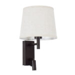 GLOBOSTAR® ROULETTE-R 61381 Μοντέρνο Φωτιστικό Τοίχου - Απλίκα Ξενοδοχείου Reading Light με Φορτιστή USB 3A & Ντουί 1 x E27 LED 3W 360lm 36° & 360° AC 220-240V IP20 Φυσικό Λευκό 4500K - Bridgelux COB Chip & TÜV SÜD Driver - Καφέ & Μπεζ - Μ22 x Π23.5 x Υ37cm - Σετ 2 Τεμαχίων - 3 Χρόνια Εγγύηση - Image 3