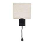 GLOBOSTAR® ROULETTE-S 61382 Μοντέρνο Φωτιστικό Τοίχου - Απλίκα Ξενοδοχείου Reading Light με Φορτιστή USB 3A & Ντουί 1 x E27 LED 3W 360lm 36° & 360° AC 220-240V IP20 Φυσικό Λευκό 4500K - Bridgelux COB Chip & TÜV SÜD Driver - Μαύρο & Μπεζ - Μ17 x Π20 x Υ37cm - Σετ 2 Τεμαχίων - 3 Χρόνια Εγγύηση - Image 5