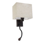 GLOBOSTAR® ROULETTE-S 61384 Μοντέρνο Φωτιστικό Τοίχου - Απλίκα Ξενοδοχείου Reading Light με Φορτιστή USB 3A & Ντουί 1 x E27 LED 3W 360lm 36° & 360° AC 220-240V IP20 Φυσικό Λευκό 4500K - Bridgelux COB Chip & TÜV SÜD Driver - Καφέ & Μπεζ - Μ17 x Π20 x Υ37cm - Σετ 2 Τεμαχίων - 3 Χρόνια Εγγύηση - Image 4