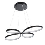 GLOBOSTAR® BUTTERFLY 61391 Μοντέρνο Κρεμαστό Φωτιστικό Οροφής LED 75W 8400lm 300° AC 220-240V IP20 Ρυθμιζόμενο Λευκό CCT με Χειριστήριο από 2700K έως 6000K Dimmable - Lumileds SMD Chip - Μαύρο Ματ - Μ70 x Π55 x Υ4cm - 3 Χρόνια Εγγύηση - Image 3