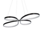 GLOBOSTAR® BUTTERFLY 61391 Μοντέρνο Κρεμαστό Φωτιστικό Οροφής LED 75W 8400lm 300° AC 220-240V IP20 Ρυθμιζόμενο Λευκό CCT με Χειριστήριο από 2700K έως 6000K Dimmable - Lumileds SMD Chip - Μαύρο Ματ - Μ70 x Π55 x Υ4cm - 3 Χρόνια Εγγύηση - Image 4