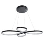 GLOBOSTAR® BUTTERFLY 61391 Μοντέρνο Κρεμαστό Φωτιστικό Οροφής LED 75W 8400lm 300° AC 220-240V IP20 Ρυθμιζόμενο Λευκό CCT με Χειριστήριο από 2700K έως 6000K Dimmable - Lumileds SMD Chip - Μαύρο Ματ - Μ70 x Π55 x Υ4cm - 3 Χρόνια Εγγύηση - Image 5