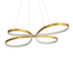 GLOBOSTAR® BUTTERFLY 61393 Μοντέρνο Κρεμαστό Φωτιστικό Οροφής LED 75W 8400lm 300° AC 220-240V IP20 Ρυθμιζόμενο Λευκό CCT με Χειριστήριο από 2700K έως 6000K Dimmable - Lumileds SMD Chip - Χρυσό Βούρτσας - Μ70 x Π55 x Υ4cm - 3 Χρόνια Εγγύηση - Image 4