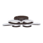 GLOBOSTAR® MARGARET 61402 Μοντέρνο Φωτιστικό Οροφής LED 54W 6210lm 360° AC 220-240V IP20 Ρυθμιζόμενο Λευκό CCT με Χειριστήριο από 2700K έως 6000K Dimmable - Lumileds SMD Chip - Καφέ Ματ - Μ57 x Π57 x Υ12cm - 3 Χρόνια Εγγύηση - Image 5