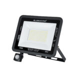 GLOBOSTAR® AURORA 61443 Προβολέας με Ανιχνευτή PIR / Αισθητήρα Κίνησης LED 100W 12500lm 120° AC 220-240V Αδιάβροχο IP67 Ψυχρό Λευκό 6000K - Lumileds SMD Chip - TÜV Rheinland Certified - Μαύρο Ματ - Μ25 x Π6.5 x Υ27.5cm - 3 Χρόνια Εγγύηση - Image 2