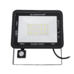 GLOBOSTAR® AURORA 61443 Προβολέας με Ανιχνευτή PIR / Αισθητήρα Κίνησης LED 100W 12500lm 120° AC 220-240V Αδιάβροχο IP67 Ψυχρό Λευκό 6000K - Lumileds SMD Chip - TÜV Rheinland Certified - Μαύρο Ματ - Μ25 x Π6.5 x Υ27.5cm - 3 Χρόνια Εγγύηση - Image 3