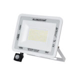 GLOBOSTAR® AURORA 61444 Προβολέας με Ανιχνευτή PIR / Αισθητήρα Κίνησης LED 100W 12500lm 120° AC 220-240V Αδιάβροχο IP67 Ψυχρό Λευκό 6000K - Lumileds SMD Chip - TÜV Rheinland Certified - Λευκό Ματ - Μ25 x Π6.5 x Υ27.5cm - 3 Χρόνια Εγγύηση - Image 2