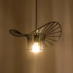 GLOBOSTAR® LUMINOVA 61462 Μοντέρνο Κρεμαστό Φωτιστικό Οροφής με Ντουί 1 x E27 AC 220-240V IP20 - Μαύρο - Μ40 x Π40 x Υ20cm - Image 3