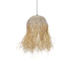 GLOBOSTAR® PLUVIA 205-0081 Boho Κρεμαστό Φωτιστικό Οροφής με Ντουί 1 x E27 AC 220-240V IP20 - Μπεζ - M40 x Π40 x Υ70cm - Image 2