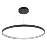 GLOBOSTAR® DIAMOND 61520 Μοντέρνο Κρεμαστό Φωτιστικό Οροφής LED 67W 7504lm 360° AC 220-240V IP20 Ρυθμιζόμενο Λευκό CCT με Χειριστήριο από 2700K έως 6000K Dimmable - Lumileds SMD Chip - Μαύρο Ματ - Μ80 x Π80 x Υ110cm - 3 Χρόνια Εγγύηση - Image 3