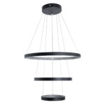 GLOBOSTAR® DIAMOND TRIO 61523 Μοντέρνο Κρεμαστό Φωτιστικό Οροφής LED 100W 11200lm 360° AC 220-240V IP20 Ρυθμιζόμενο Λευκό CCT με Χειριστήριο από 2700K έως 6000K Dimmable - Lumileds SMD Chip - Μαύρο Ματ - Μ90 x Π90 x Υ90cm - 3 Χρόνια Εγγύηση - Image 3