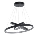 GLOBOSTAR® DIAMOND TRIO 61523-DECO Μοντέρνο Κρεμαστό Φωτιστικό Οροφής LED 100W 11200lm 360° AC 220-240V IP20 Ρυθμιζόμενο Λευκό CCT με Χειριστήριο από 2700K έως 6000K Dimmable - Lumileds SMD Chip - Μαύρο Ματ - Μ90 x Π90 x Υ90cm - 3 Χρόνια Εγγύηση - Image 2