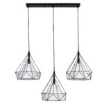 GLOBOSTAR® EIFFEL 61569 Vintage Κρεμαστό Φωτιστικό Οροφής με Ντουί 3 x E27 AC 220-240V IP20 - Μαύρο & Λευκό - Μ68 x Π25 x Υ130cm - Image 4