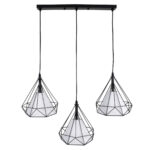 GLOBOSTAR® EIFFEL 61569 Vintage Κρεμαστό Φωτιστικό Οροφής με Ντουί 3 x E27 AC 220-240V IP20 - Μαύρο & Λευκό - Μ68 x Π25 x Υ130cm - Image 6