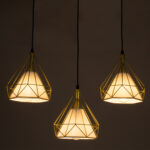 GLOBOSTAR® EIFFEL 61571 Vintage Κρεμαστό Φωτιστικό Οροφής με Ντουί 3 x E27 AC 220-240V IP20 - Χρυσό & Λευκό - Μ68 x Π25 x Υ130cm - Image 3