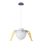 GLOBOSTAR® UFO 61581 Παιδικό Κρεμαστό Φωτιστικό Οροφής με Ντουί 1 x E27 AC 220-240V IP20 - Κίτρινο & Μπλε - Μ58 x Π58 x Υ24cm - Image 4