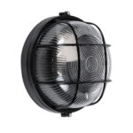 GLOBOSTAR® BOATLIGHT 61586 Vintage Φωτιστικό Καραβοχελώνα Τοίχου & Οροφής με Ντουί 1 x E27 AC 220-240V Αδιάβροχο IP65 - Μαύρο Ματ - Μ17.5 x Π17.5 x Υ9cm - Image 3