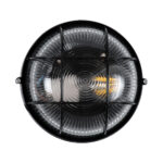 GLOBOSTAR® BOATLIGHT 61586 Vintage Φωτιστικό Καραβοχελώνα Τοίχου & Οροφής με Ντουί 1 x E27 AC 220-240V Αδιάβροχο IP65 - Μαύρο Ματ - Μ17.5 x Π17.5 x Υ9cm - Image 4