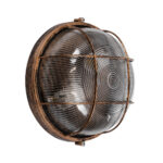 GLOBOSTAR® BOATLIGHT 61590 Vintage Φωτιστικό Καραβοχελώνα Τοίχου & Οροφής με Ντουί 2 x E27 AC 220-240V Αδιάβροχο IP65 - Χάλκινο Παλαιωμένο Εφέ Σκουριάς Ματ - Μ24 x Π24 x Υ11cm - Image 3