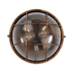 GLOBOSTAR® BOATLIGHT 61590 Vintage Φωτιστικό Καραβοχελώνα Τοίχου & Οροφής με Ντουί 2 x E27 AC 220-240V Αδιάβροχο IP65 - Χάλκινο Παλαιωμένο Εφέ Σκουριάς Ματ - Μ24 x Π24 x Υ11cm - Image 4