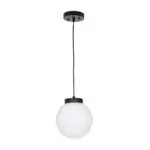 GLOBOSTAR® AGROS 61591 Μοντέρνο Κρεμαστό Φωτιστικό Οροφής με Ντουί 1 x E27 AC 220-240V IP65 - Λευκό & Μάυρο - Μ20 x Π20 x Υ22cm - Image 4