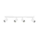 kelvo® SPOTA KLV-101-0141 Κινούμενο Φωτιστικό Σποτ Οροφής για 4 Λάμπες MR16 με Ντουί GU10 AC 220-240V IP20 - Λευκό Ματ - Μ64 x Π6 x Υ14cm - Image 4