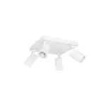 kelvo® SPOTA KLV-101-0147 Κινούμενο Φωτιστικό Σποτ Οροφής για 4 Λάμπες MR16 με Ντουί GU10 AC 220-240V IP20 - Λευκό Ματ - Μ26 x Π26 x Υ14cm - Image 3