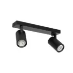 kelvo® SPOTA KLV-101-0136 Κινούμενο Φωτιστικό Σποτ Οροφής για 2 Λάμπες MR16 με Ντουί GU10 AC 220-240V IP20 - Μαύρο Ματ - Μ30 x Π6 x Υ14.5cm - Image 3