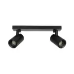 kelvo® SPOTA KLV-101-0136 Κινούμενο Φωτιστικό Σποτ Οροφής για 2 Λάμπες MR16 με Ντουί GU10 AC 220-240V IP20 - Μαύρο Ματ - Μ30 x Π6 x Υ14.5cm - Image 4