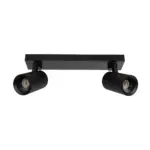 kelvo® SPOTA KLV-101-0136 Κινούμενο Φωτιστικό Σποτ Οροφής για 2 Λάμπες MR16 με Ντουί GU10 AC 220-240V IP20 - Μαύρο Ματ - Μ30 x Π6 x Υ14.5cm - Image 5
