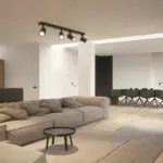 kelvo® SPOTA KLV-101-0140 Κινούμενο Φωτιστικό Σποτ Οροφής για 4 Λάμπες MR16 με Ντουί GU10 AC 220-240V IP20 - Μαύρο Ματ - Μ64 x Π6 x Υ14cm
