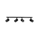 kelvo® SPOTA KLV-101-0140 Κινούμενο Φωτιστικό Σποτ Οροφής για 4 Λάμπες MR16 με Ντουί GU10 AC 220-240V IP20 - Μαύρο Ματ - Μ64 x Π6 x Υ14cm - Image 4