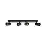 kelvo® SPOTA KLV-101-0140 Κινούμενο Φωτιστικό Σποτ Οροφής για 4 Λάμπες MR16 με Ντουί GU10 AC 220-240V IP20 - Μαύρο Ματ - Μ64 x Π6 x Υ14cm - Image 5