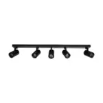 kelvo® SPOTA KLV-101-0142 Κινούμενο Φωτιστικό Σποτ Οροφής για 5 Λάμπες MR16 με Ντουί GU10 AC 220-240V IP20 - Μαύρο Ματ - Μ79.5 x Π6.3 x Υ14cm - Image 4