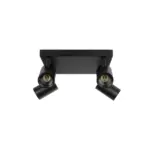 kelvo® SPOTA KLV-101-0146 Κινούμενο Φωτιστικό Σποτ Οροφής για 4 Λάμπες MR16 με Ντουί GU10 AC 220-240V IP20 - Μαύρο Ματ - Μ26 x Π26 x Υ14cm - Image 4