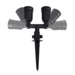 GloboStar® GRASEDO 61614 Καρφωτή Βάση Κήπου με 2 Ντουί E27 για Λάμπες Σποτ PAR38 - Αδιάβροχη IP67 - Υψηλής Αντοχής ABS - VDE Certified - Μ25 x Π7.5 x Υ43.5cm - Μαύρο - 5 Years Warranty - Image 4