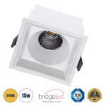 GLOBOSTAR® PLUTO-B 60279 Χωνευτό Downlight Σποτ με Honeycomb Anti Glare Reflector LED 15W 1875lm 38° AC 220-240V IP20 Θερμό Λευκό 2700K - Bridgelux COB Chip & TÜV SÜD Driver - Λευκό Ματ - Μ10.4 x Π10.4 x Υ6.5cm / Q9.5 x 9.5cm - 5 Χρόνια Εγγύηση - Image 2