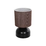 GLOBOSTAR® RUBIK 204-0060 Μοντέρνο Επιτραπέζιο Φωτιστικό Πορτατίφ με Ντουί 1 x E27 AC 220-240V IP20 - Μαύρο & Καφέ - Μ18 x Π18 x Υ30cm - Image 2