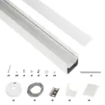 GLOBOSTAR® ALP-LINEAR BRIGHTRAIL 61774-3M Επιφανειακό / Κρεμαστό / Επιτοίχιο Προφίλ Αλουμινίου με Λευκό Γαλακτερό Πατητό Κάλυμμα για Ταινίες LED IP20 - Λευκό Ματ - Μ300 x Π5 x Υ7.5cm - Image 3
